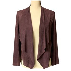 KUT FROM THE KLOTH Women’s Petites Faux Suede Drape Front Cropped Jacket